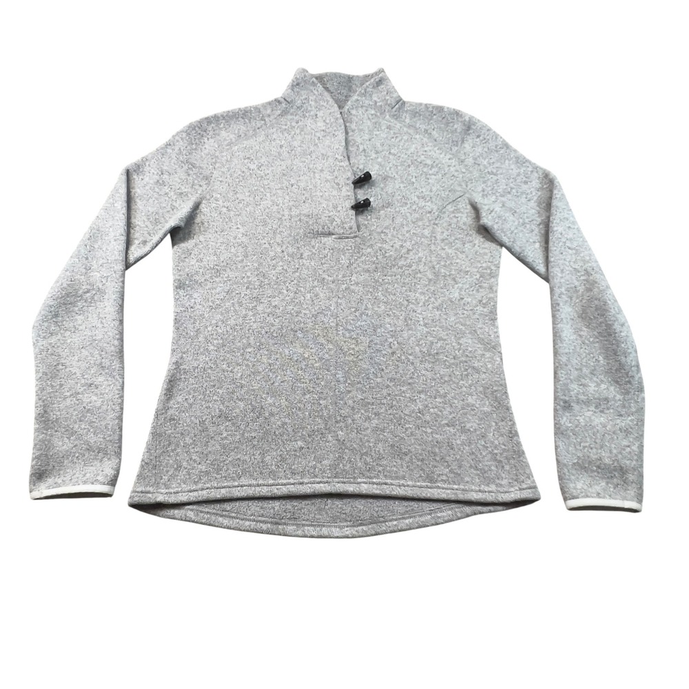 The North Face Toggle Grey Shawl Neck Fleece Sweater Pullover Women Medium Cozy